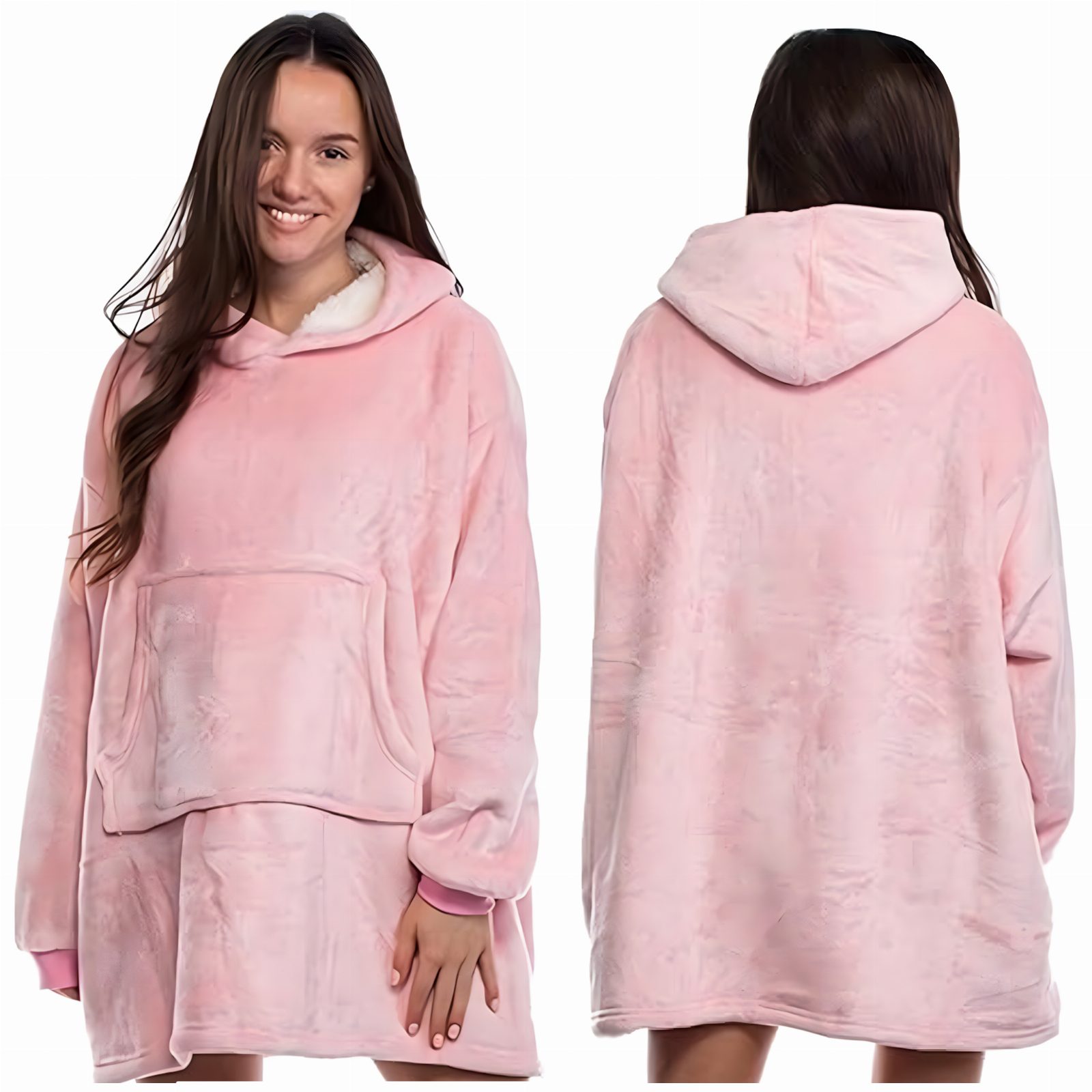 DUŻA BLUZA KOC KOCOBLUZA OVERSIZE GRUBA Z KAPTUREM SZLAFROK DAMSKA MĘSKA