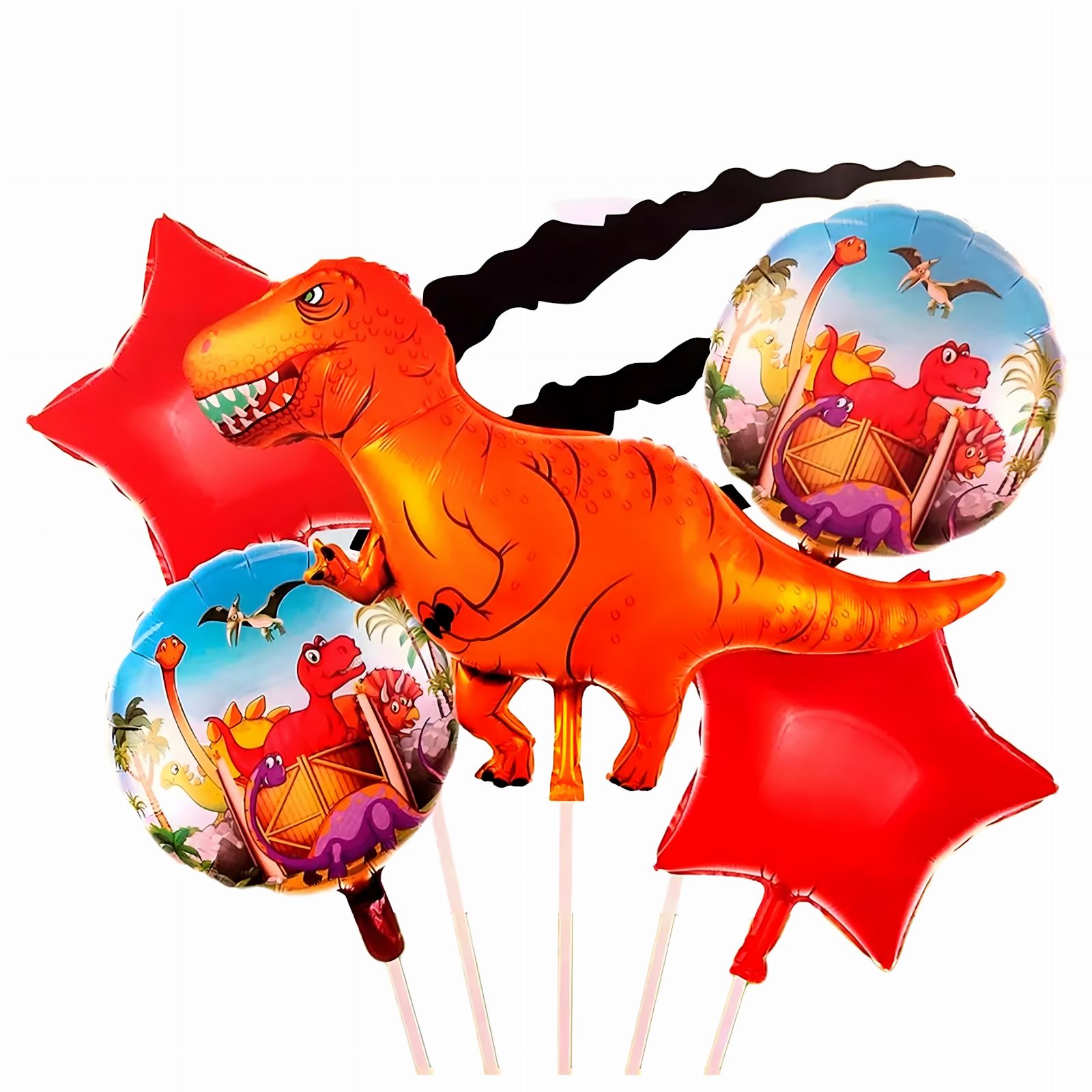 Zestaw Balonów Urodzinowych Dinozaur na Urodziny Urodzinowe Przyjęcia 5 szt