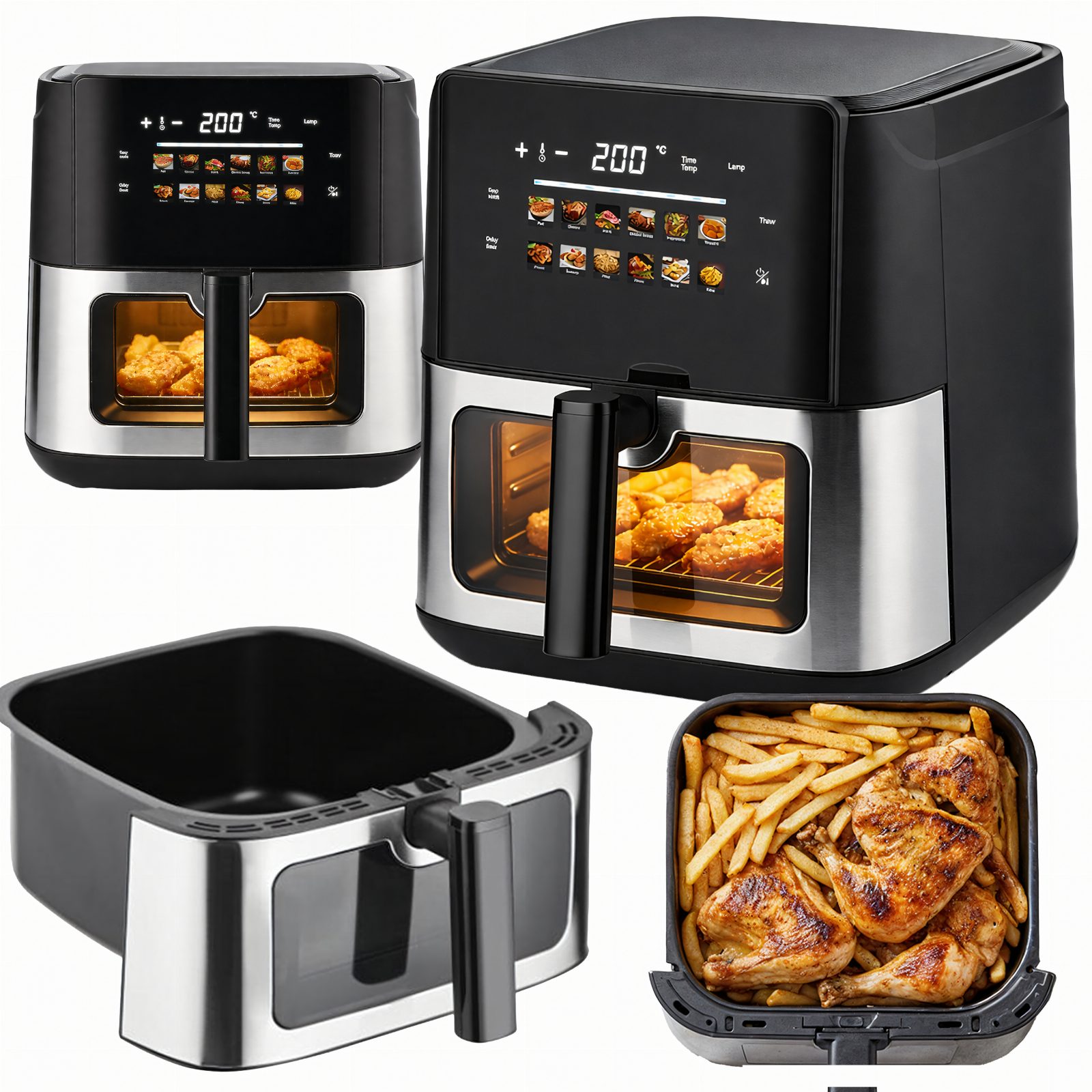 Frytkownica Beztłuszczowa Air Fryer 8L Frytownica 1700W 12 Programów Mocna