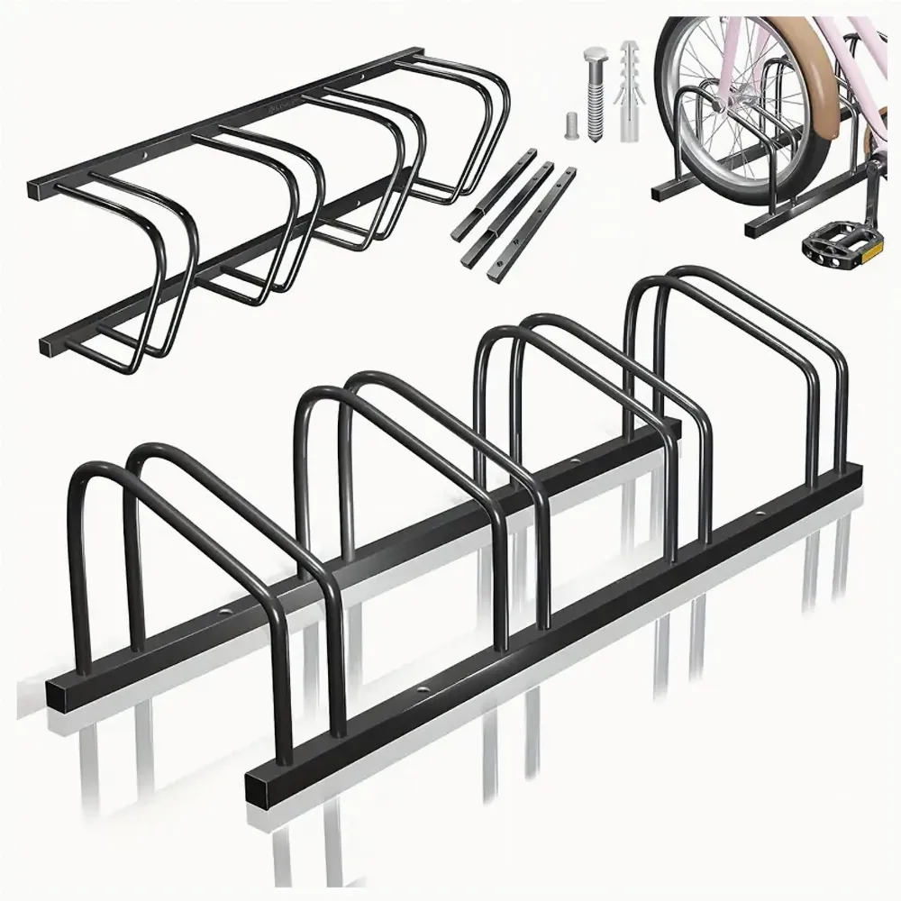 Stojak na 4 Rowery Rowerowy Uchwyt Czarny Stalowy Duży Solidny 100x32,5x26
