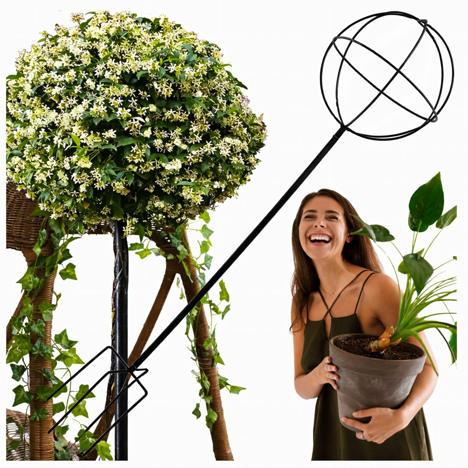Pergola Ogrodowa Tarasowa Metalowa Podpora do Pnączy Róż Kwiatów 50x10cm Czarna