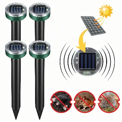 Odstraszacz Solarny na Krety Przeciwko Kretom Ultradźwiękowy Mocny Silny zestaw 4szt.