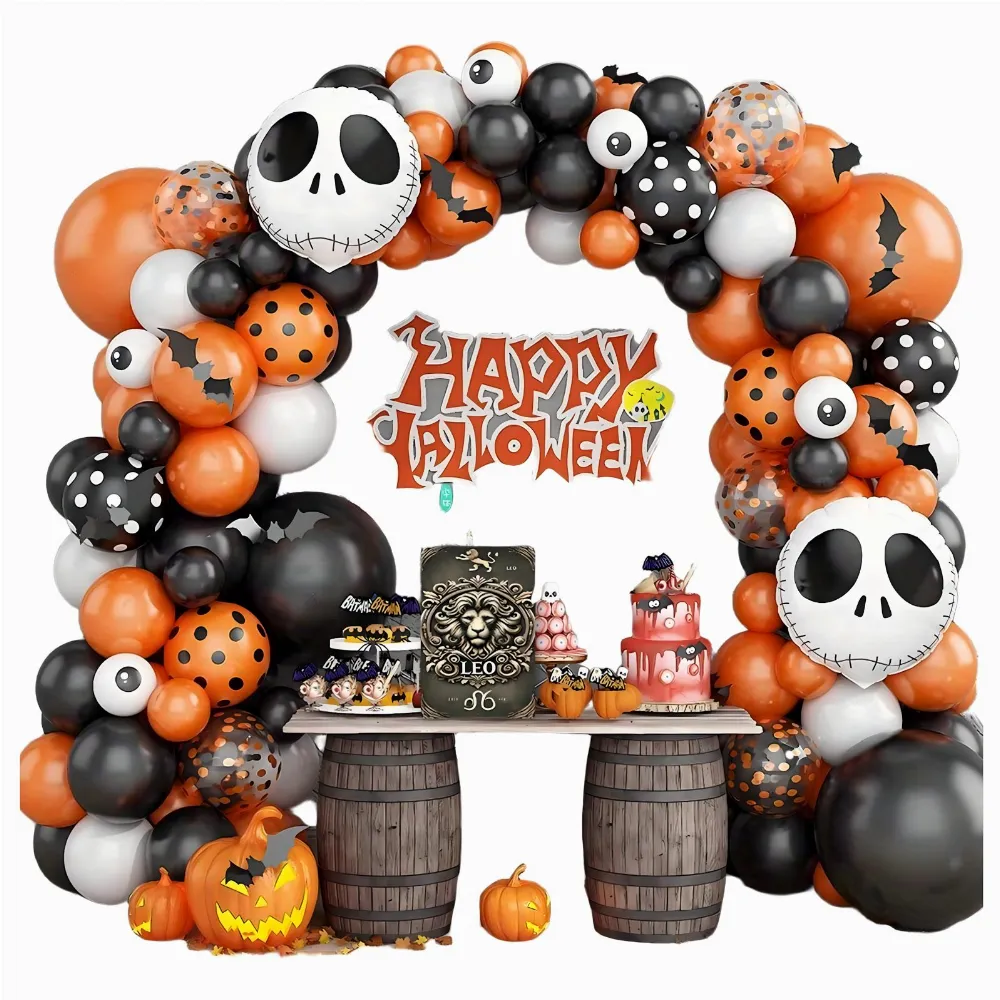 Zestaw Balonów Girlanda Balonowa Halloween na Przyjęcia Czaszka 116 ele