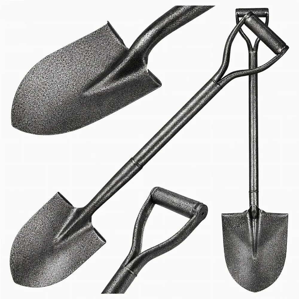 Szpadel Metalowy Łopata Ogrodowa Prosta z Metalowym Trzonkiem 100 cm Mocna