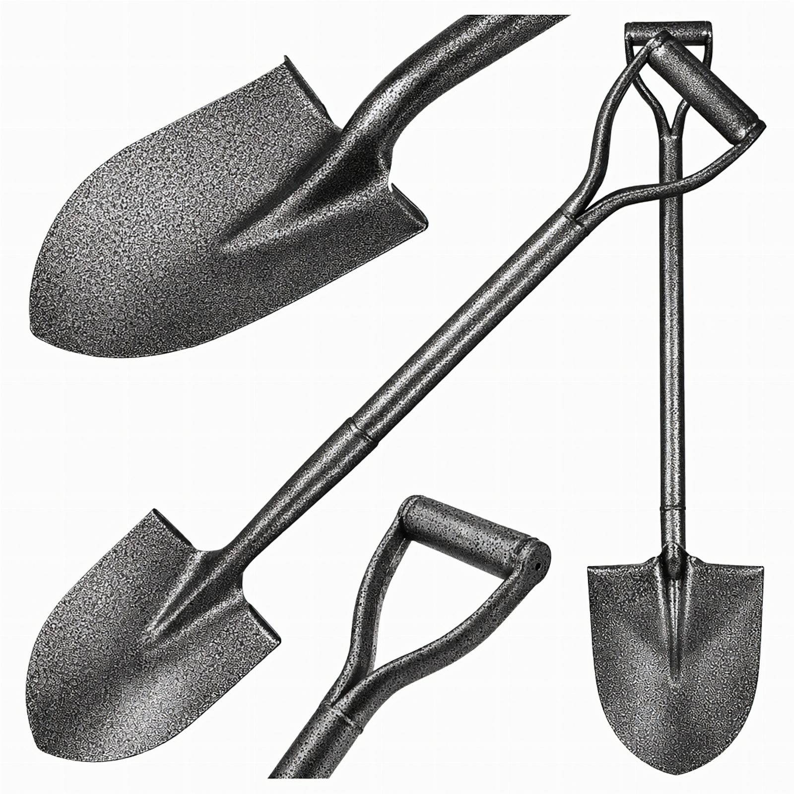 Szpadel Metalowy Łopata Ogrodowa Prosta z Metalowym Trzonkiem 100 cm Mocna