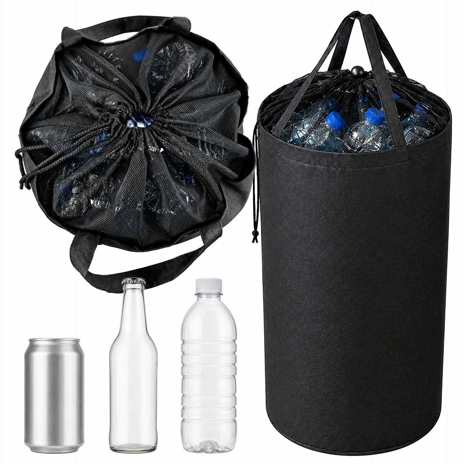 Torba Kosz XXL Worek do Segregacji Zwrotu Butelek Puszek z Uchwytami 90L