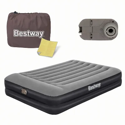 Bestway 67403 Materac Dmuchany TriTech ze Zintegrowaną Pompką 203x152x46cm 