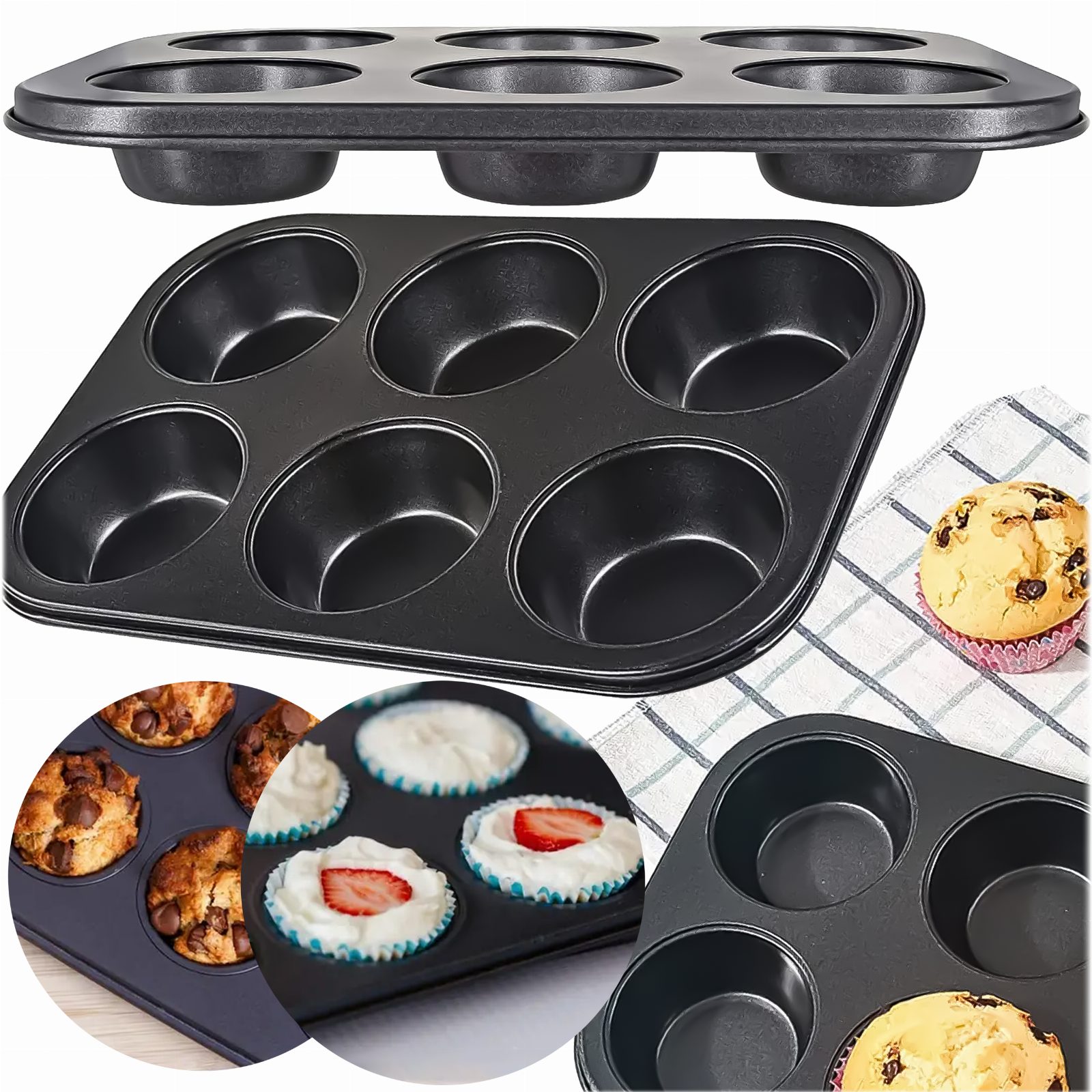 FORMA DO PIECZENIA MONOPORCJI BABECZEK MUFFIN PIECZENIA BLACHA FOREMKA 6x