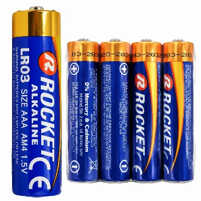 Baterie 4 Szt Alkaliczne Rocket LR03 AAA 1,5V LR3 Bateria Zestaw Paluszki 