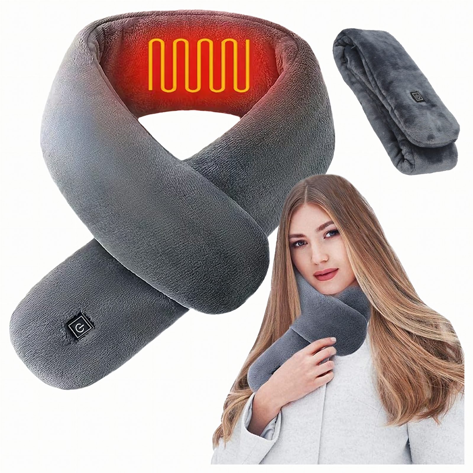 Podgrzewany Szalik Elektryczny Szal Grzewczy Ocieplacz Ogrzewacz Zimowy USB