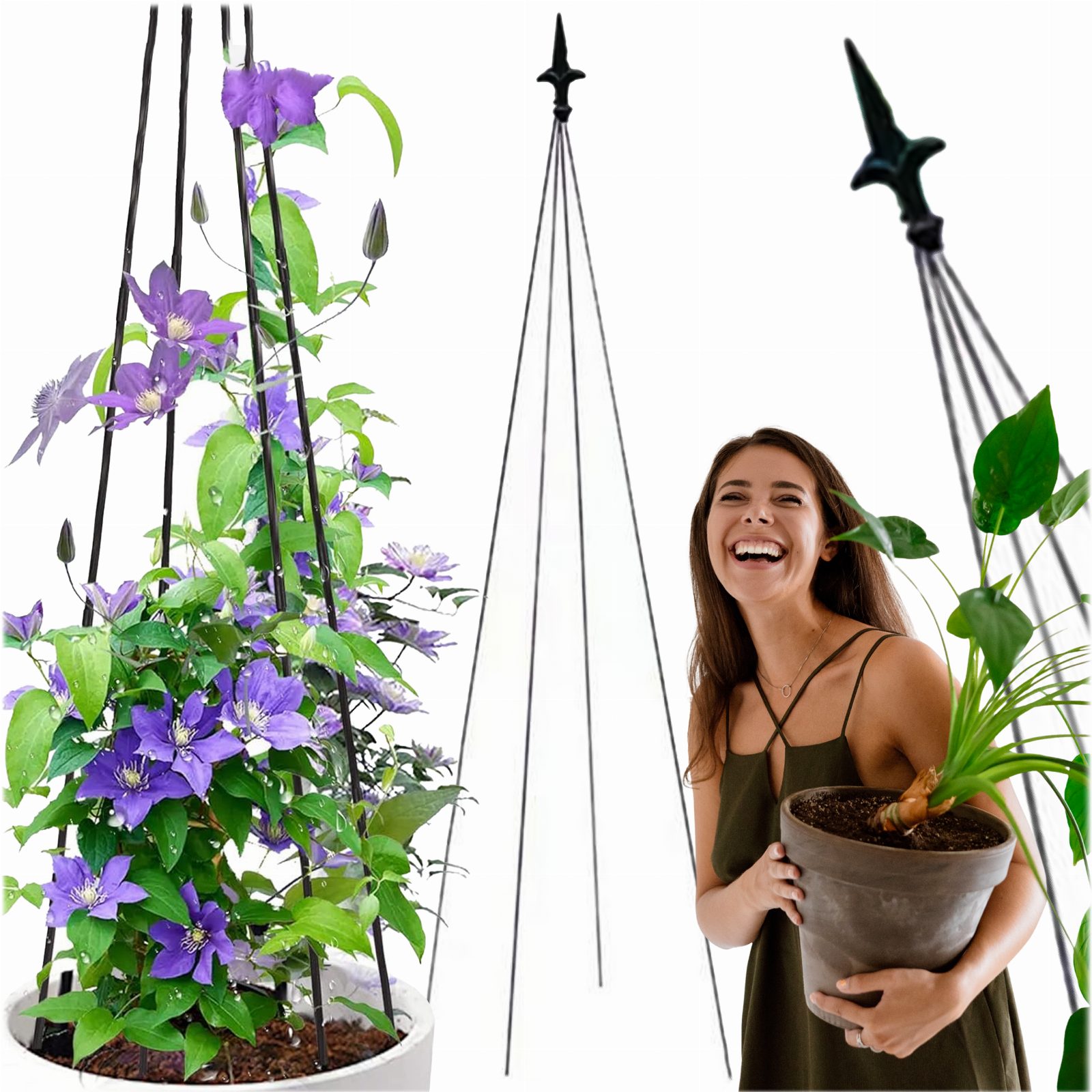 Podpora Pergola Ogrodowa Tarasowa na KWiaty Stojak Metalowy Roślin 150 cm