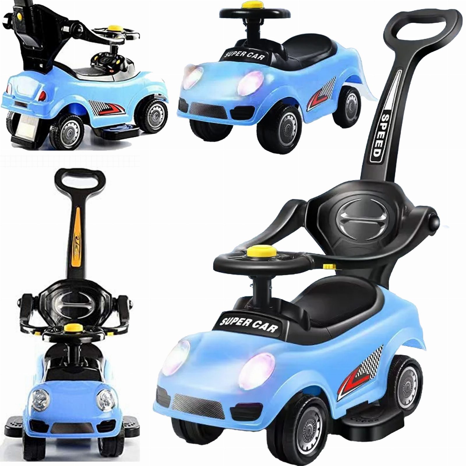 JEŹDZIK PCHACZ CHODZIK 3w1 AUTKO DUŻY SAMOCHODZIK AUTO LED Z DZWIĘKIEM 