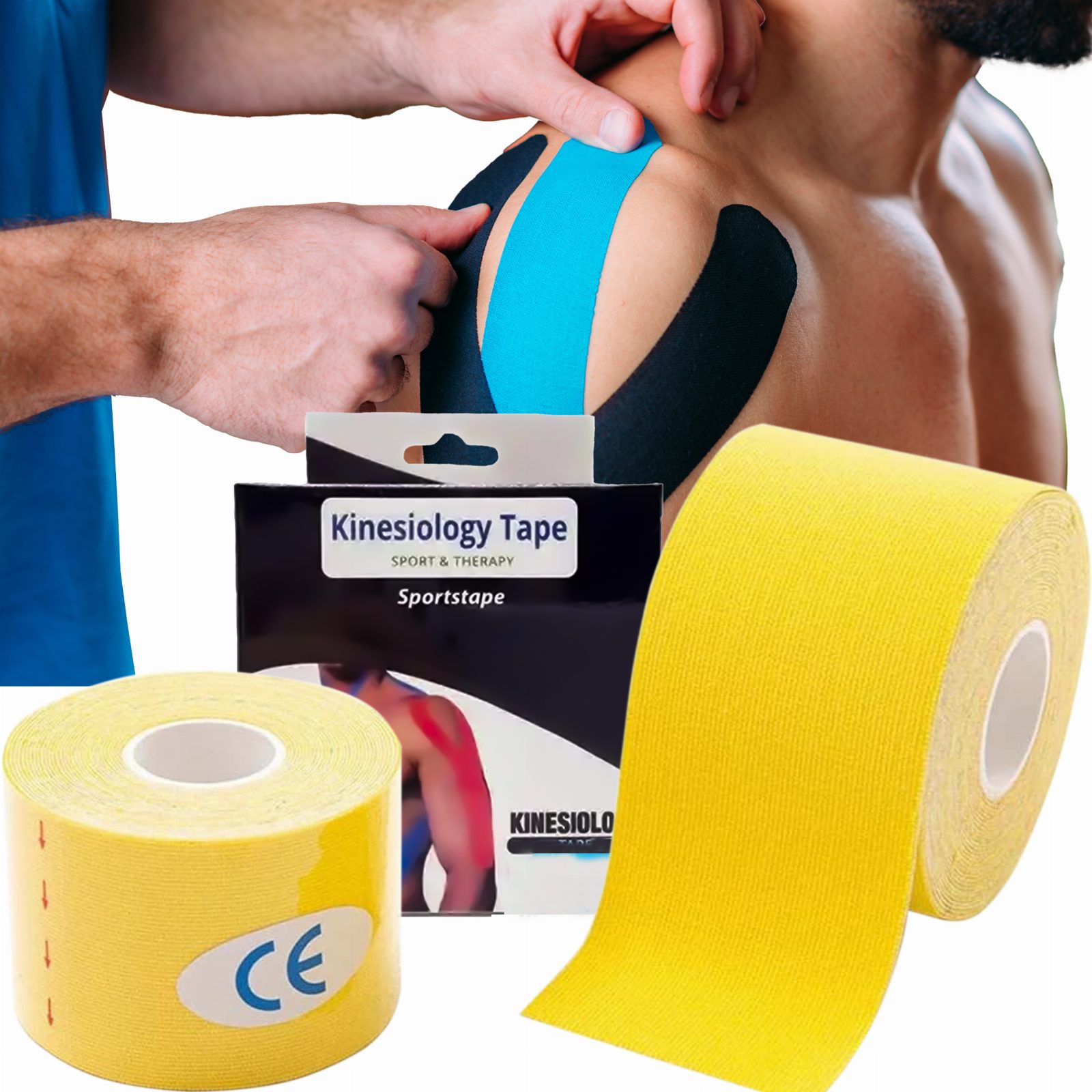 PLASTRY TAPE TEJPY KINESIOTAPING TEJP TAŚMA KINESIO SPORT PRO 5MX5CM 